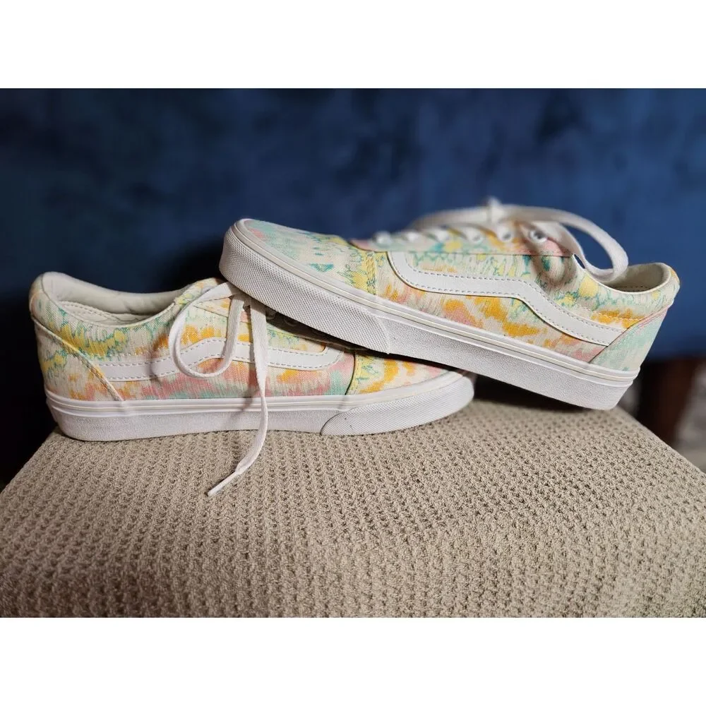 Vans Ward Sneakers Psychedelic Tie-dye Multicolor Low Top Design Size 8.5